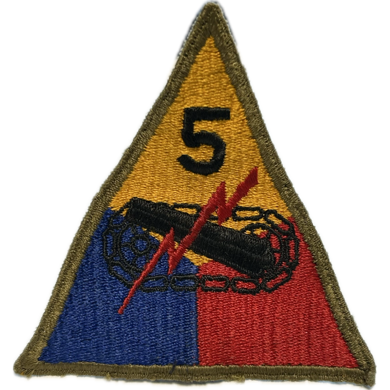 Insigne, 5th Armored Division, dos vert 1943
