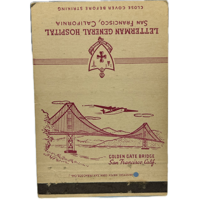 Matchbook, Letterman General Hospital, San Francisco, California