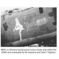 Photo, USAAF, B-24D, Nose Art, "JE REVIENS"