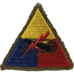 Insigne, Armored Unit, Hq. & Bn., Omaha & Utah Beach, brodé sur laine