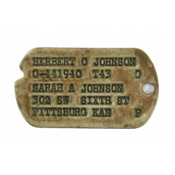 Dog Tag, Maj. Herbert Johnson, Medical Corps, ETO