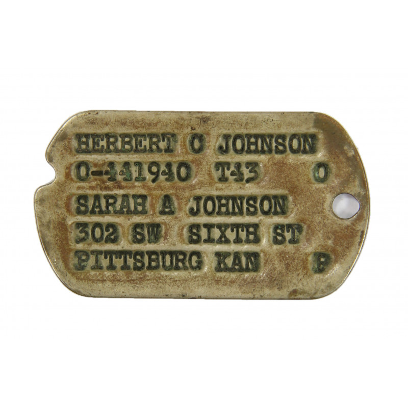 Dog Tag, Maj. Herbert Johnson, Medical Corps, ETO