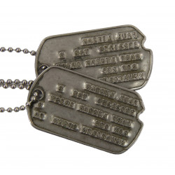 Plaques d'identité, Dog Tags, Pfc. Paul Liezak, 895th AAA (AW) Bn., MTO & ETO