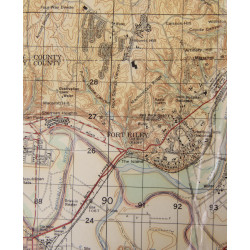 Map, Fort Riley, US Army, Kansas