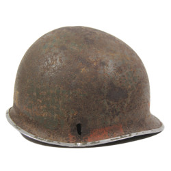 Helmet, M1, Fixed Loops, NCO, Battle-Damaged, Normandy