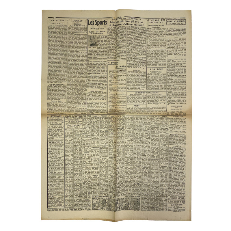 Journal belge, Le Soir, 25 juillet 1944