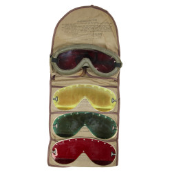 Goggles, Polaroid, No. 1021, US Army, with Canvas Case and Spare Lenses