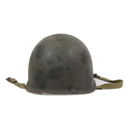 Helmet, M1, Fixed Loops, US Navy, Camouflaged, Westinghouse Liner
