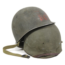 Helmet, M1, Fixed Loops, US Navy, Camouflaged, Westinghouse Liner