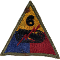 Insigne, 6th Armored Division, dos vert, 1943