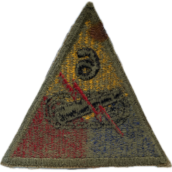 Insigne, 6th Armored Division, dos vert, 1943
