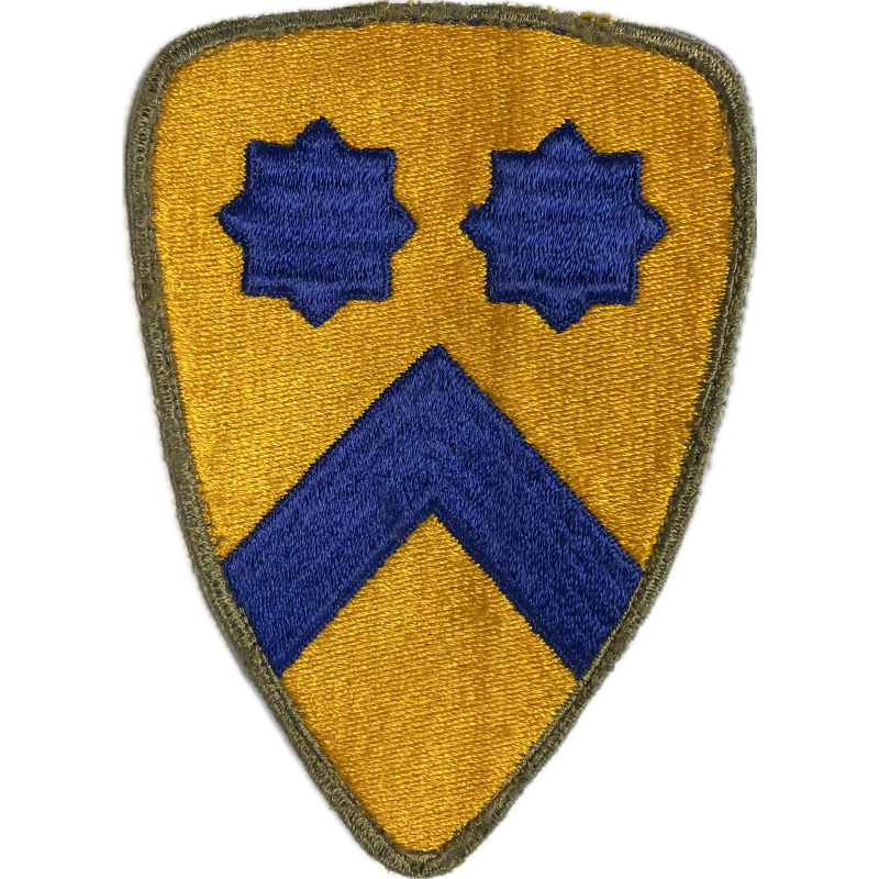 Insigne, 2nd Cavalry Division, bord vert, dos vert Insigne, 2nd Cavalry Division, bord vert, dos vert