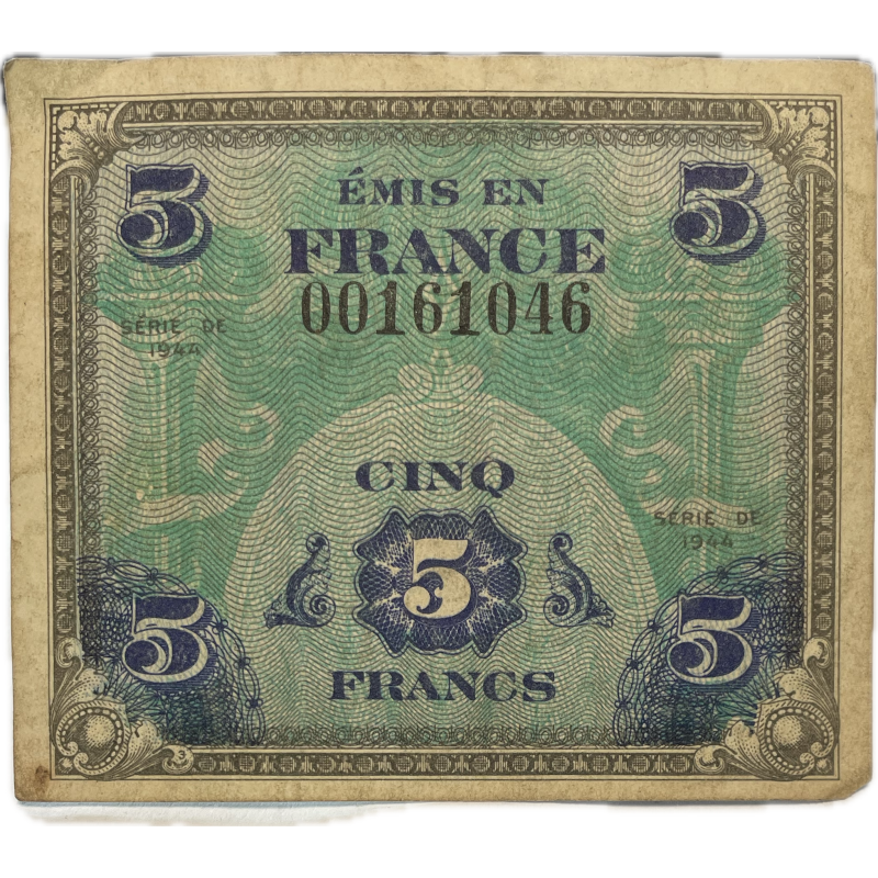 Billet d'invasion, 5 francs, 1944 Billet d'invasion, 5 francs, 1944