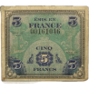 Billet d'invasion, 5 francs, 1944