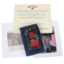 Medal, Bronze Star, in Case, with Certificate, Pfc. Anthony Calandriello, Co. F, 357th Inf. Regt., 90th Infantry Division, ETO