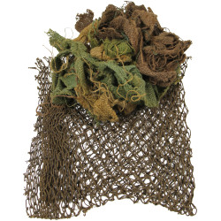 Net, Helmet, Medium-Mesh, Khaki, with Burlap Cloth, Pieces
