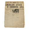 Newspaper, The Sun, New York, June 13, 1944, 'Americans Attack in Cherbourg Area' Newspaper, The Sun, New York, June 13, 1944, 'Americans Attack in Cherbourg Area'