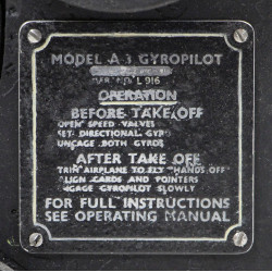 Gyropilot, Model A-3, THE SPERRY GYROSCOPE CO. LTD., USAAF & RAF