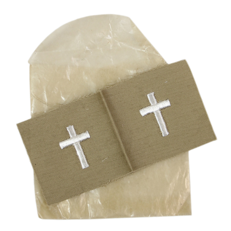 Insignes d'aumônier chrétien, Chaplain, US Army, en tissu, état neuf