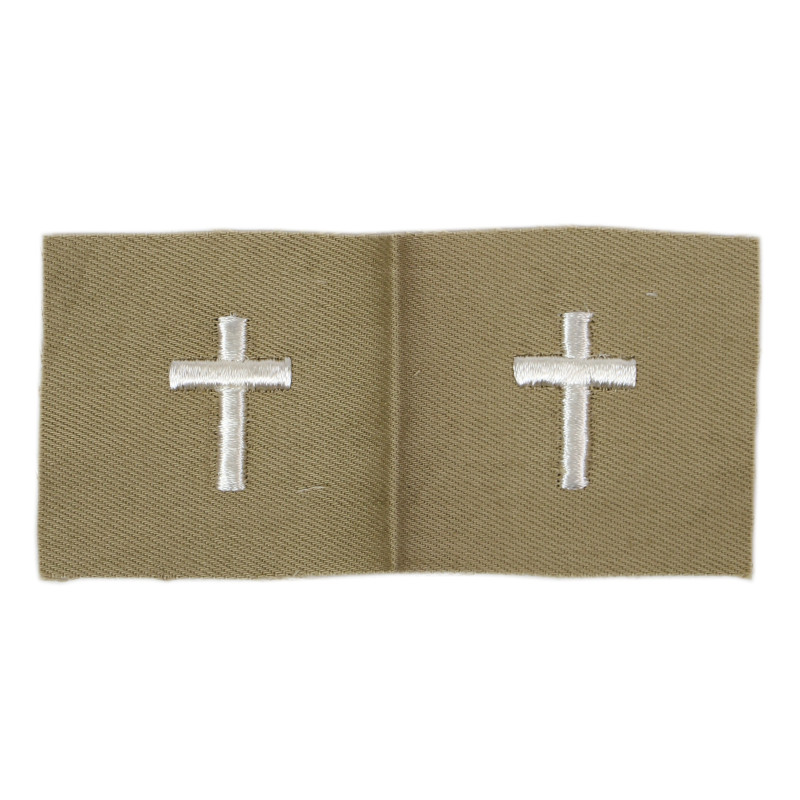 Insignes d'aumônier chrétien, Chaplain, US Army, en tissu, état neuf