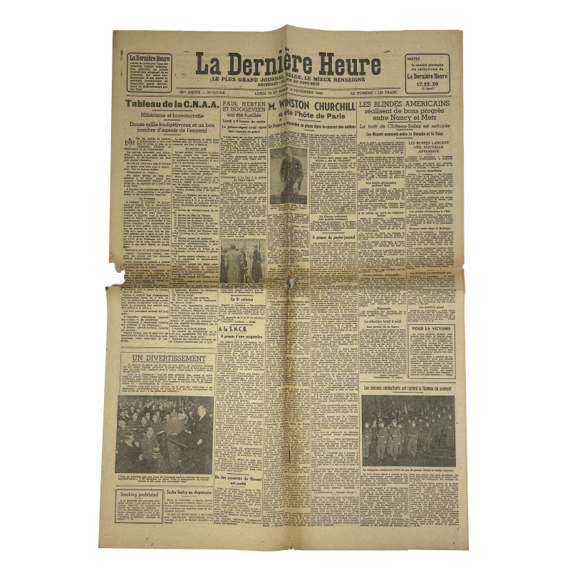 Journal belge, La Dernière Heure, 14 novembre 1944