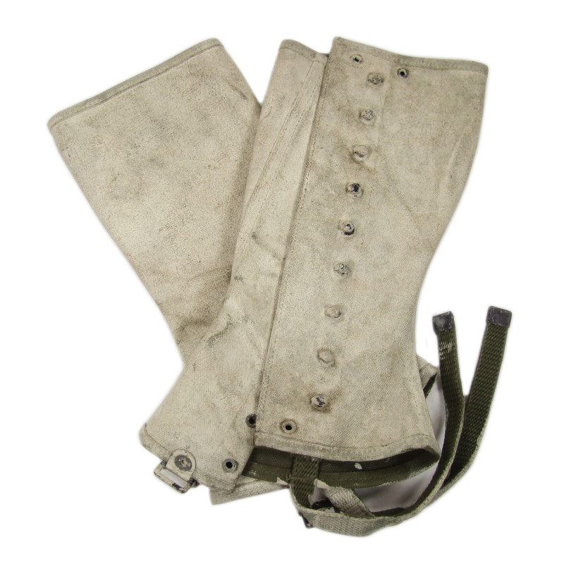 Guêtres en toile, US Army, camouflage blanc