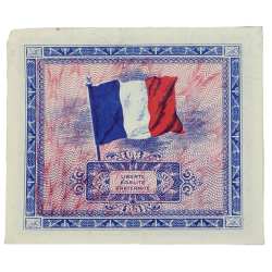 Billet drapeau (billet d'invasion), 2 francs, 1944
