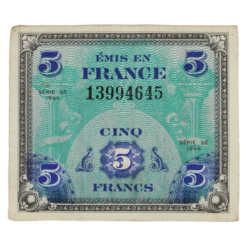 Billet d'invasion, 5 francs, 1944 Billet d'invasion, 5 francs, 1944