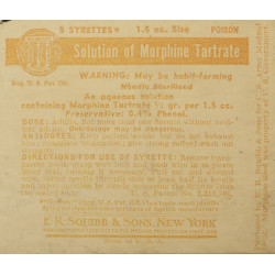 Boîte de 5 syrettes de morphine, Item No. 9115500, vide
