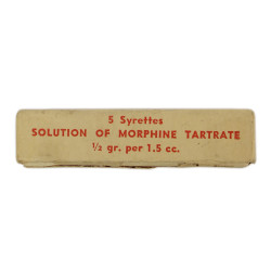 Boîte de 5 syrettes de morphine, Item No. 9115500, vide