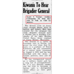 Casque M1, pattes fixes, Brig. Gen. Louis J. "Gun-powder Lou" Fortier, Artillery Commander, 94th Infantry Division, ETO