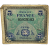 Banknote, 5 Francs, Invasion Money, 1944