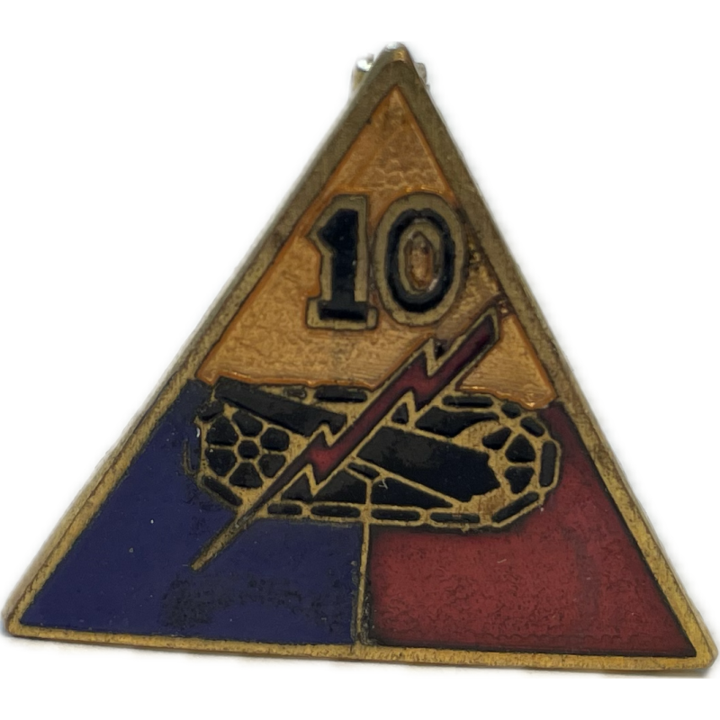 DUI, 10th Armored Division, Pin Back DUI, 10th Armored Division, Pin Back
