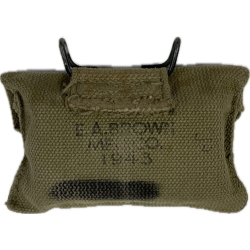 Pouch, First-Aid Packet, M-1942, with First-Aid Packet, E.A. BROWN MFG. CO. 1943