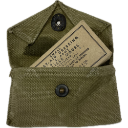 Pouch, First-Aid Packet, M-1942, with First-Aid Packet, E.A. BROWN MFG. CO. 1943