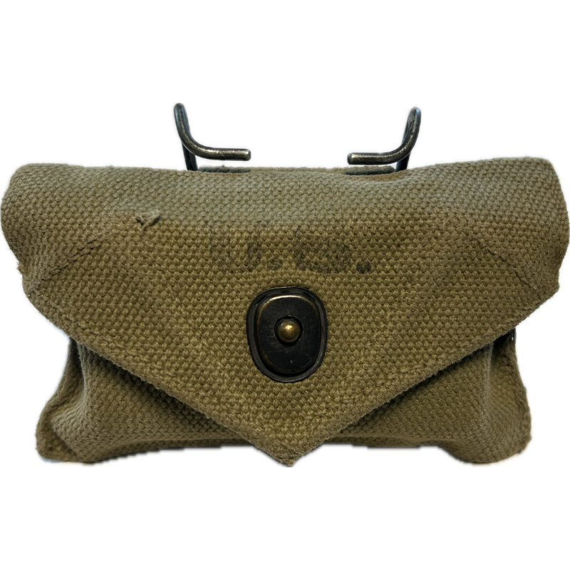 Pouch, First-Aid Packet, M-1942, with First-Aid Packet, E.A. BROWN MFG. CO. 1943 Pouch, First-Aid Packet, M-1942, with First-Aid Packet, E.A. BROWN MFG. CO. 1943