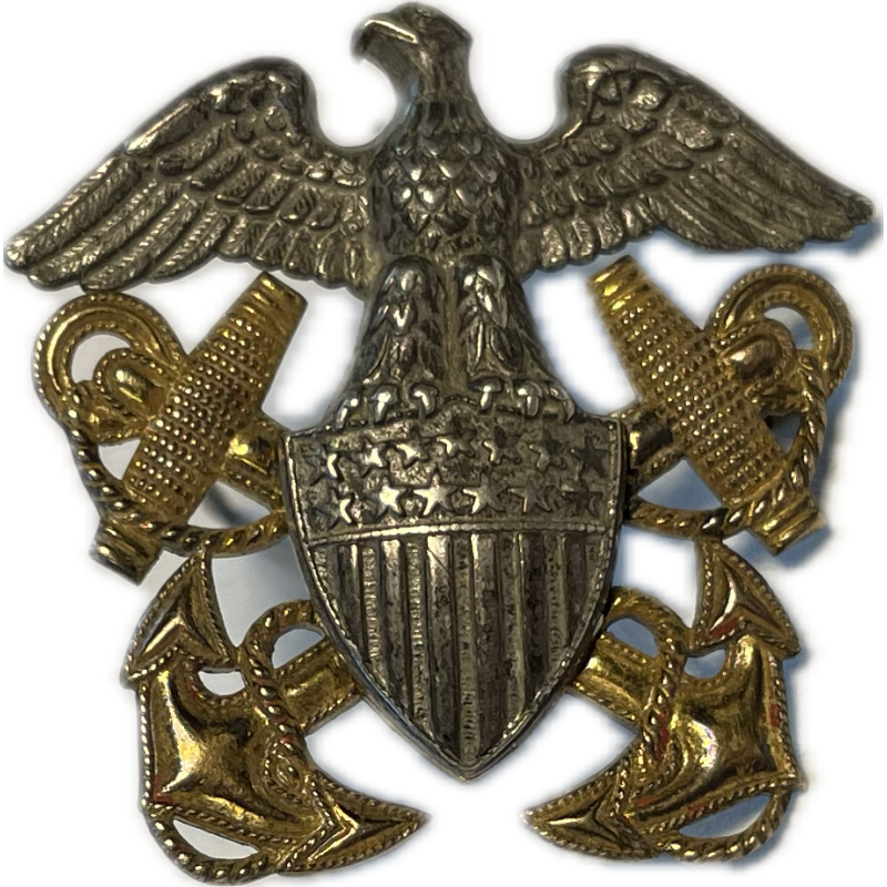 Insigne de calot, officier, US Navy, GEMSCO, Sterling Insigne de calot, officier, US Navy, GEMSCO, Sterling