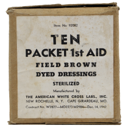 Pansement, Small First-Aid, US Army, Carlisle Model, 1942, THE AMERICAN WHITE CROSS LABS, Item 92082