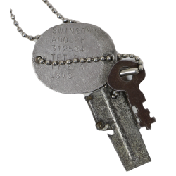 Dog Tag, Finger Print, M/Sgt. Adolph Swison, US Marine Corps