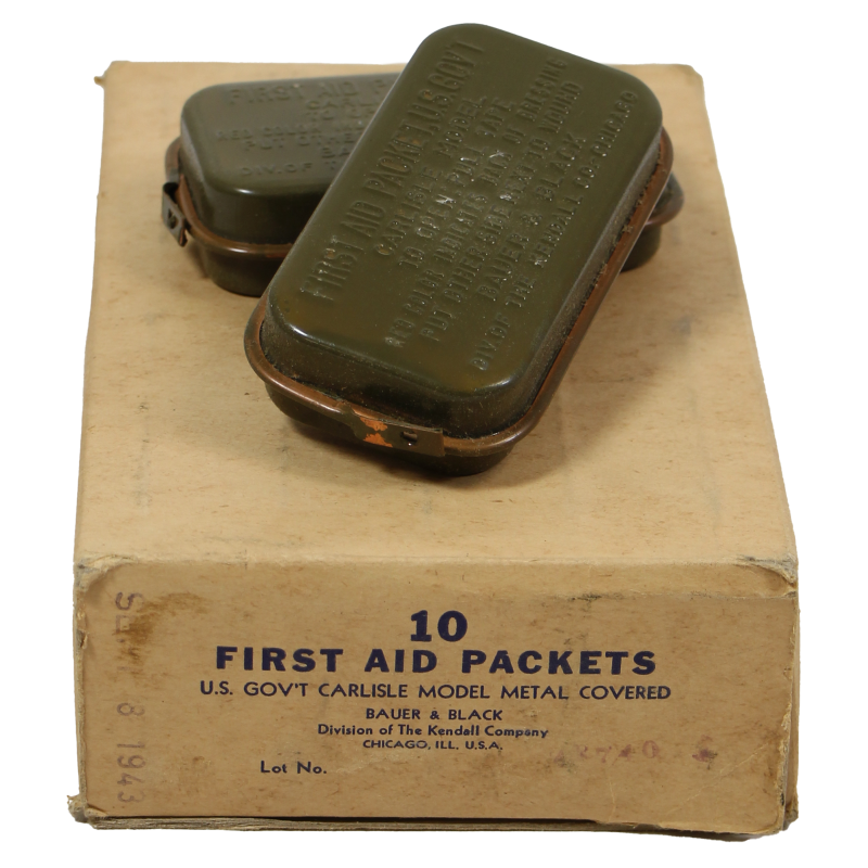 Pansement, First-Aid Packet, US Army, Carlisle Model, avec sulfanilamide, 1943, BAUER & BLACK