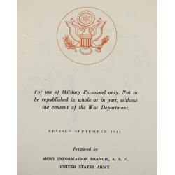 Booklet, Pocket Guide to France, 1944, Named
