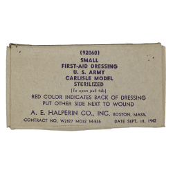 Pansement, Small First-Aid, US Army, Carlisle Model, A.E. HALPERIN CO., INC. 1942