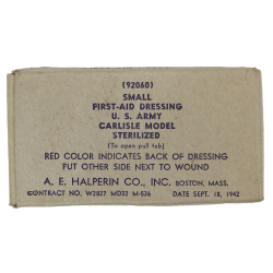Pansement, Small First-Aid, US Army, Carlisle Model, A.E. HALPERIN CO., INC. 1942
