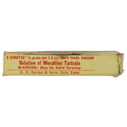 Syrette, Morphine, E.R. SQUIBB & SONS, US Army Medical Department