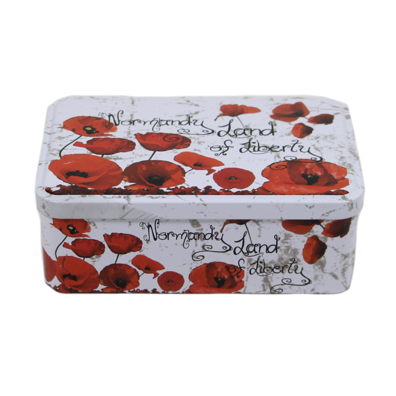 Sugar box, metal, Poppies Sugar box, metal, Poppies