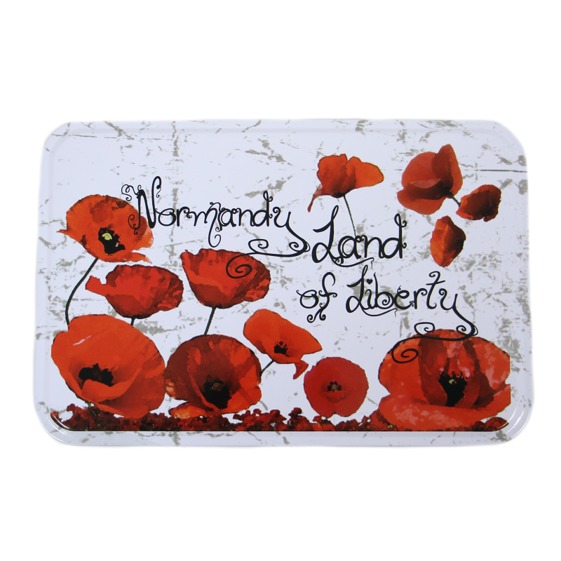 Sugar box, metal, Poppies