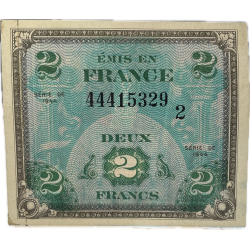 Billet drapeau (billet d'invasion), 2 francs, 1944
