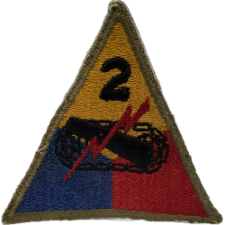 Insigne, 2nd Armored Division, Normandie, dos vert 1943