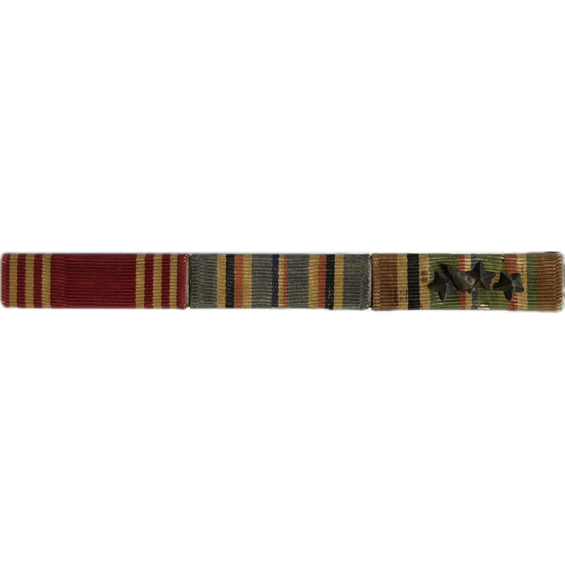 Ribbons, Good Conduct, American Campaign, European African Middle Eastern Campaign, 1 Arrow, 3 Stars Ribbons, Good Conduct, American Campaign, European African Middle Eastern Campaign, 1 Arrow, 3 Stars
