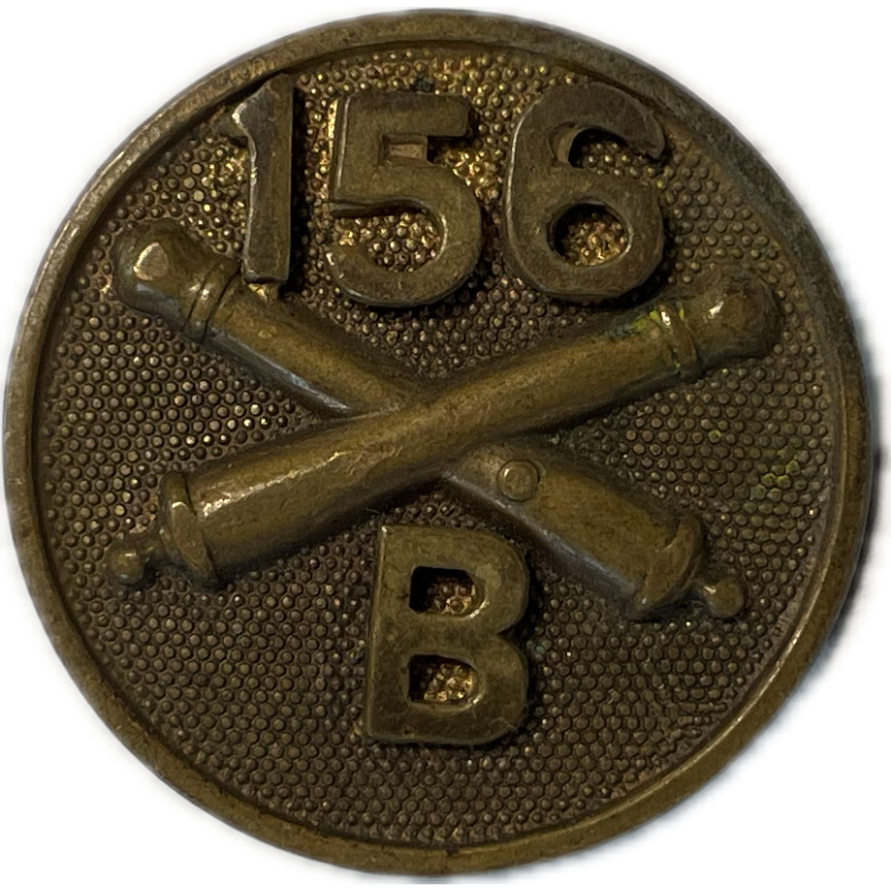 Disque de col, 156th Field Artillery Regiment, B Battery, WWI Disque de col, 156th Field Artillery Regiment, B Battery, WWI